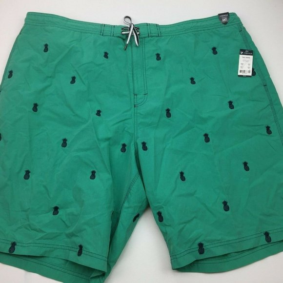 Cremieux Other - Cremeiux Swimwear Men's Swim Shorts Trunks Lined Teal Green Pineapple Size 3XT